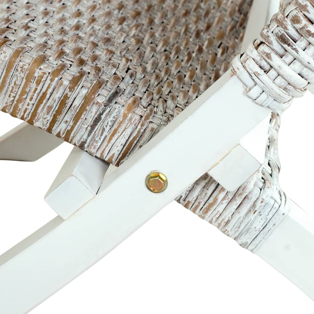 Chaise de relaxation rotin kubu naturel et bois d'acajou massif - XIOS