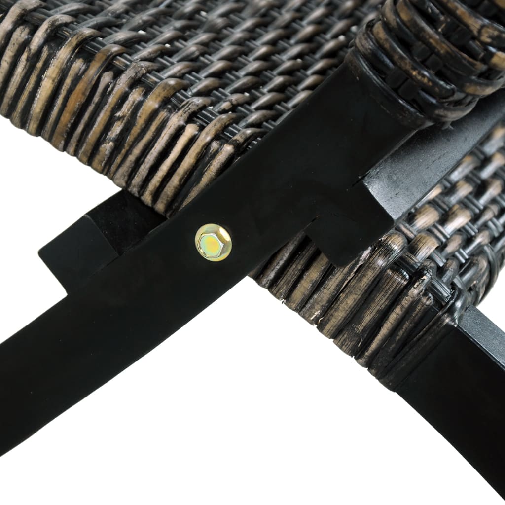 Chaise de relaxation rotin kubu naturel et bois d'acajou massif - XIOS