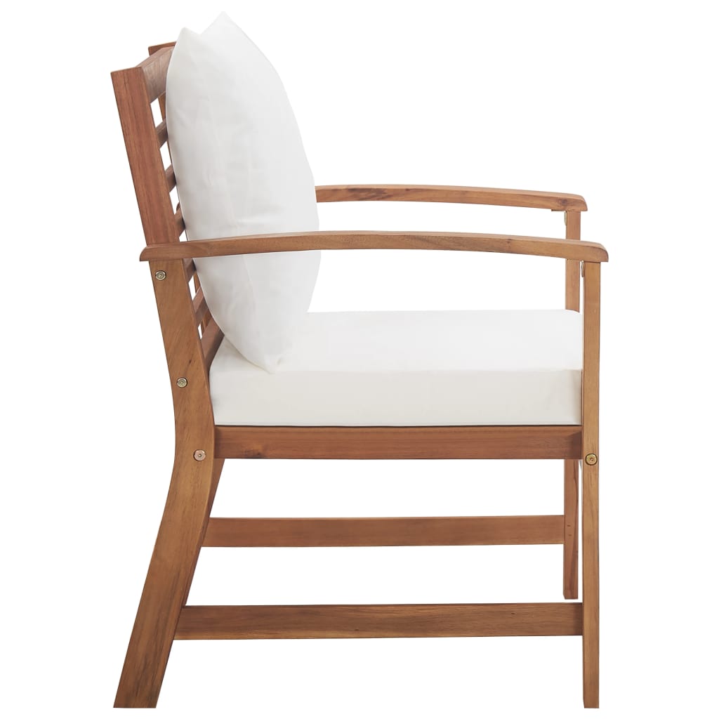 Salon de jardin avec coussins 4 pcs Bois d'acacia solide - XIOS