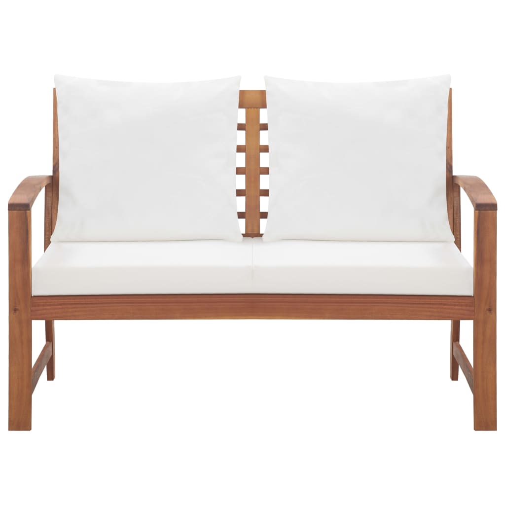 Salon de jardin avec coussins 4 pcs Bois d'acacia solide - XIOS