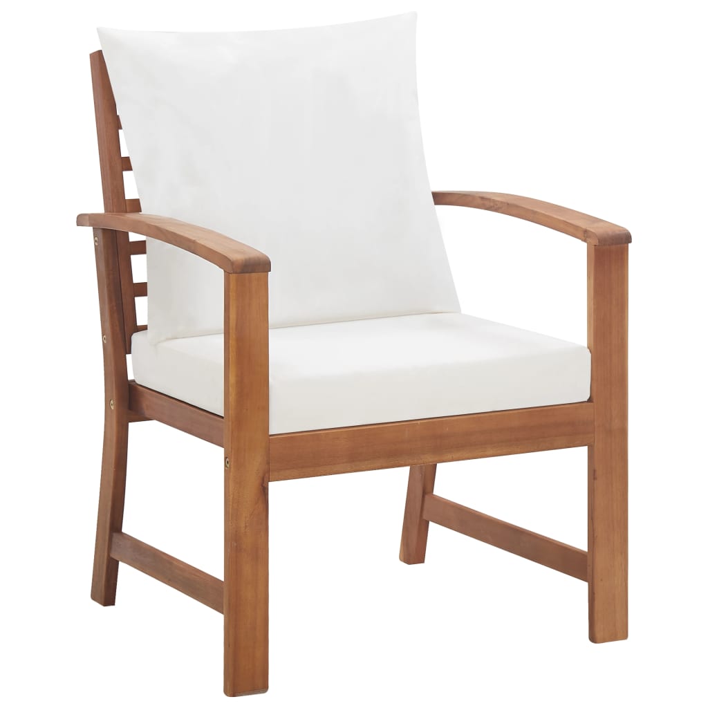 Salon de jardin avec coussins 4 pcs Bois d'acacia solide - XIOS