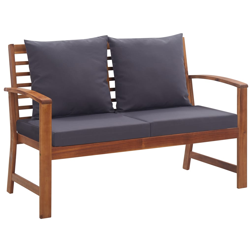 Salon de jardin 4 pcs avec coussins Bois d'acacia solide - XIOS