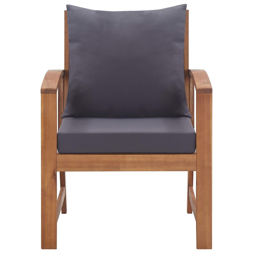 Salon de jardin 4 pcs avec coussins Bois d'acacia solide - XIOS