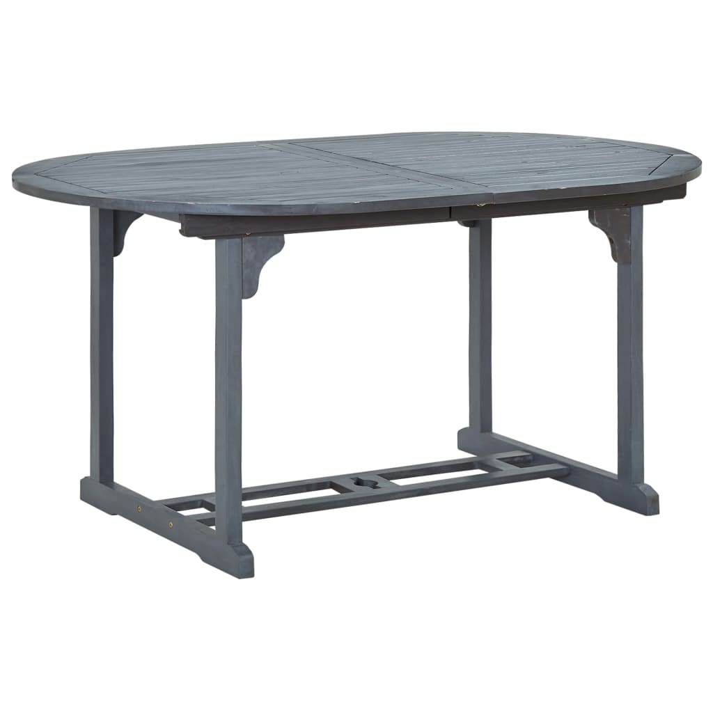 Ensemble à manger d'extérieur 7 pcs Bois d'acacia solide Gris - XIOS