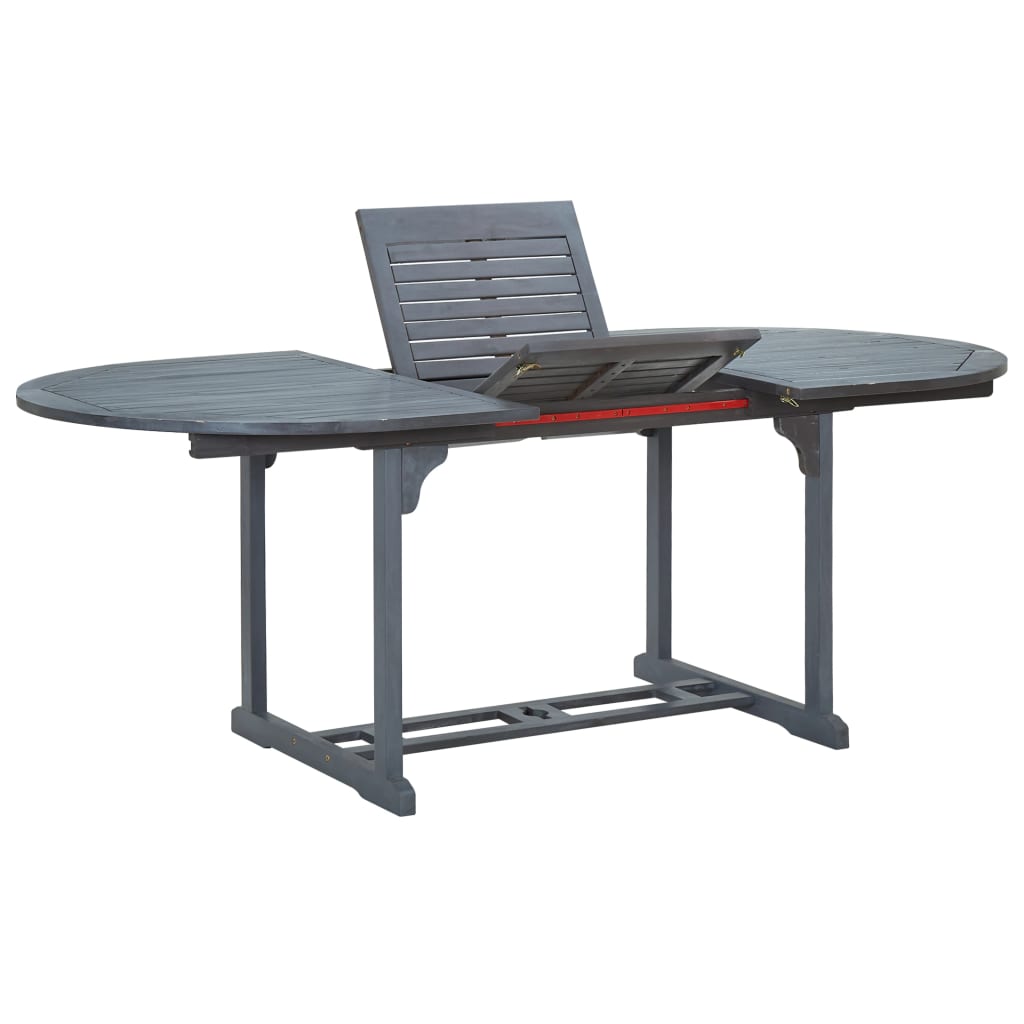 Ensemble à manger d'extérieur 7 pcs Bois d'acacia solide Gris - XIOS