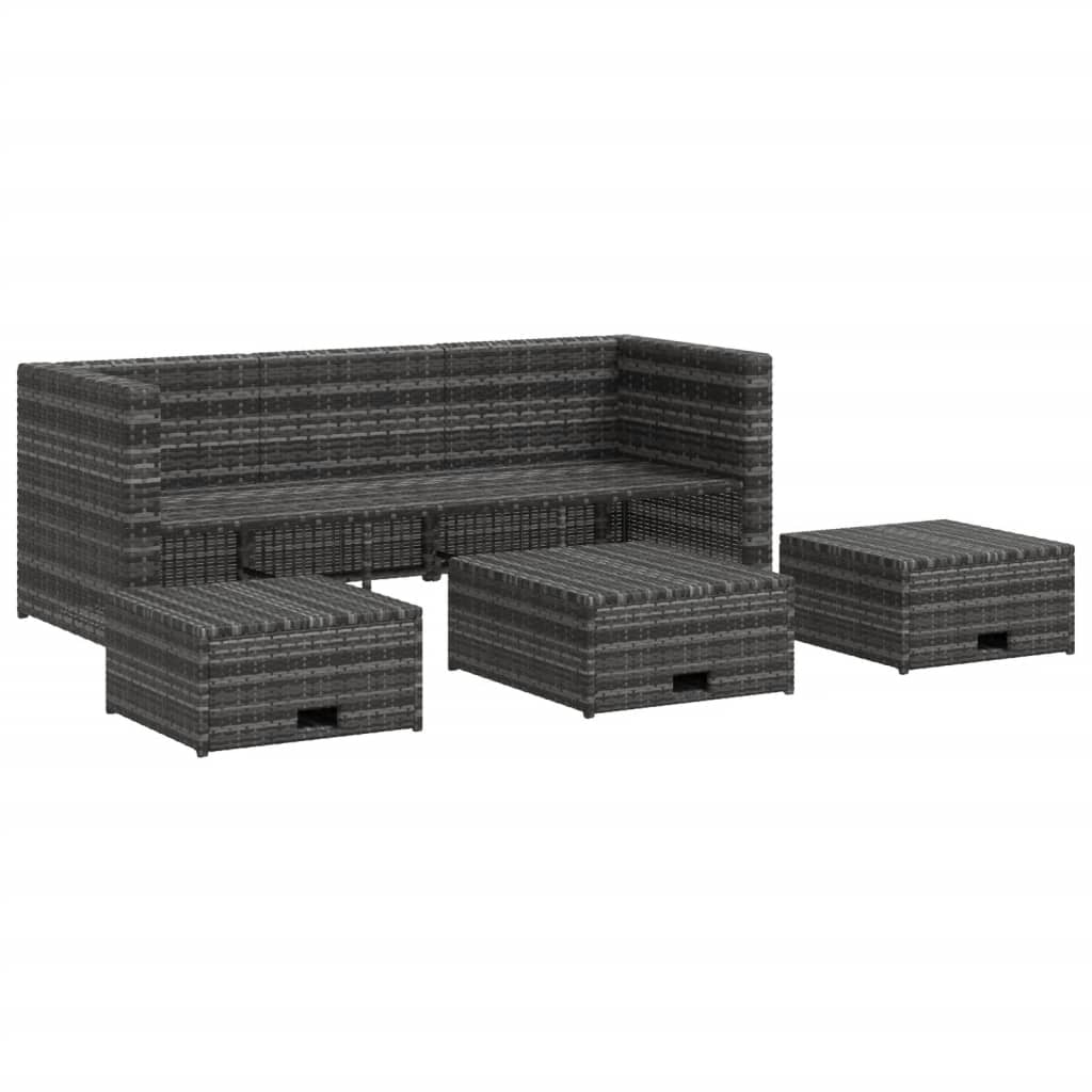 Salon de jardin 4 pcs avec coussins résine tressée gris - XIOS