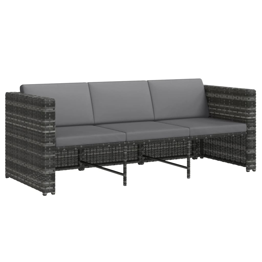 Salon de jardin 4 pcs avec coussins résine tressée gris - XIOS
