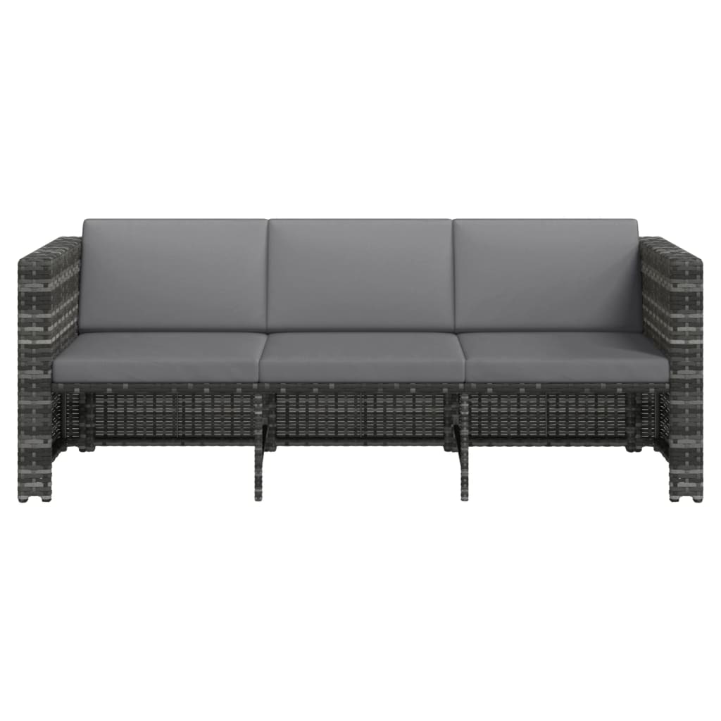 Salon de jardin 4 pcs avec coussins résine tressée gris - XIOS
