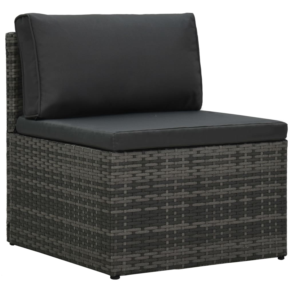 Salon de jardin 5 pcs avec coussins Résine tressée Gris - XIOS
