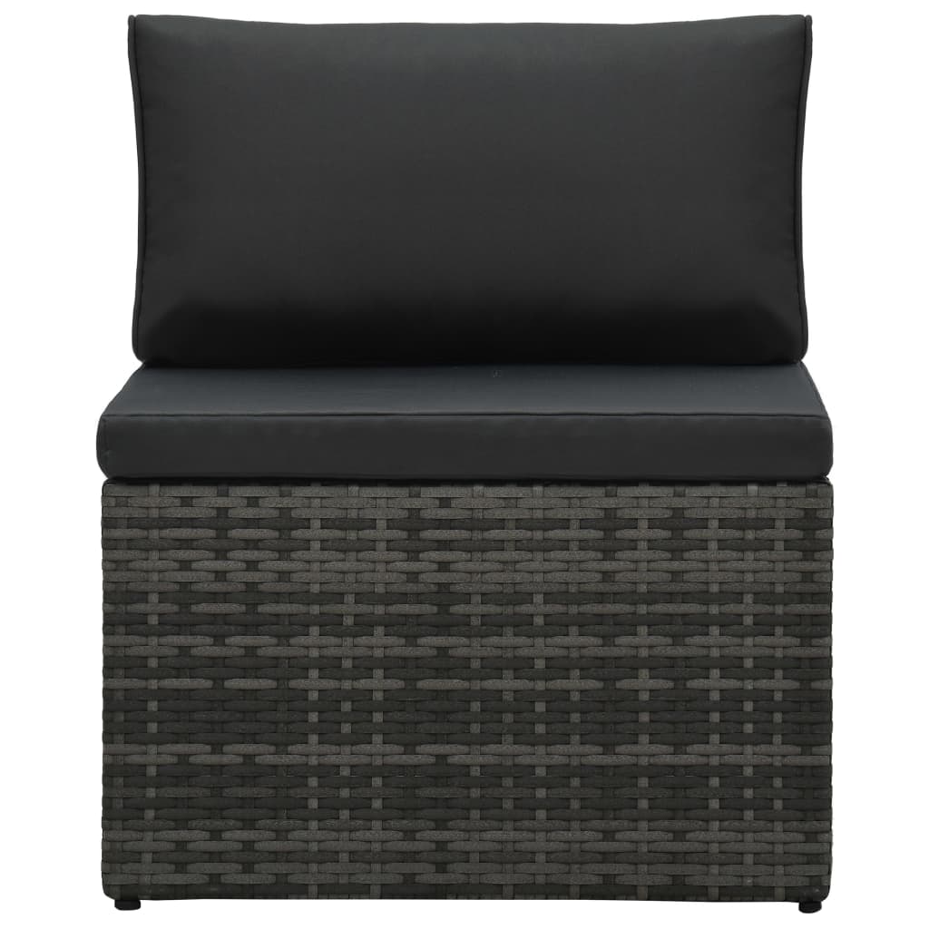 Salon de jardin 5 pcs avec coussins Résine tressée Gris - XIOS