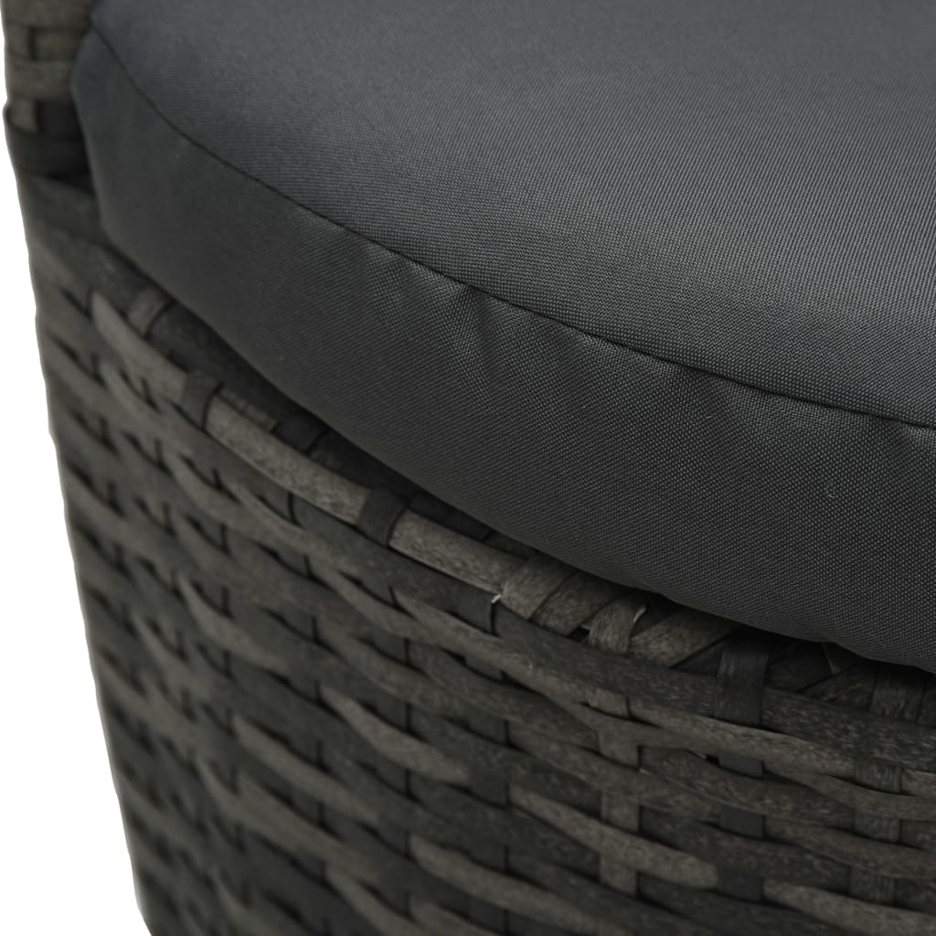 Ensemble de bistro 3 pcs avec coussins Résine tressée Gris - XIOS