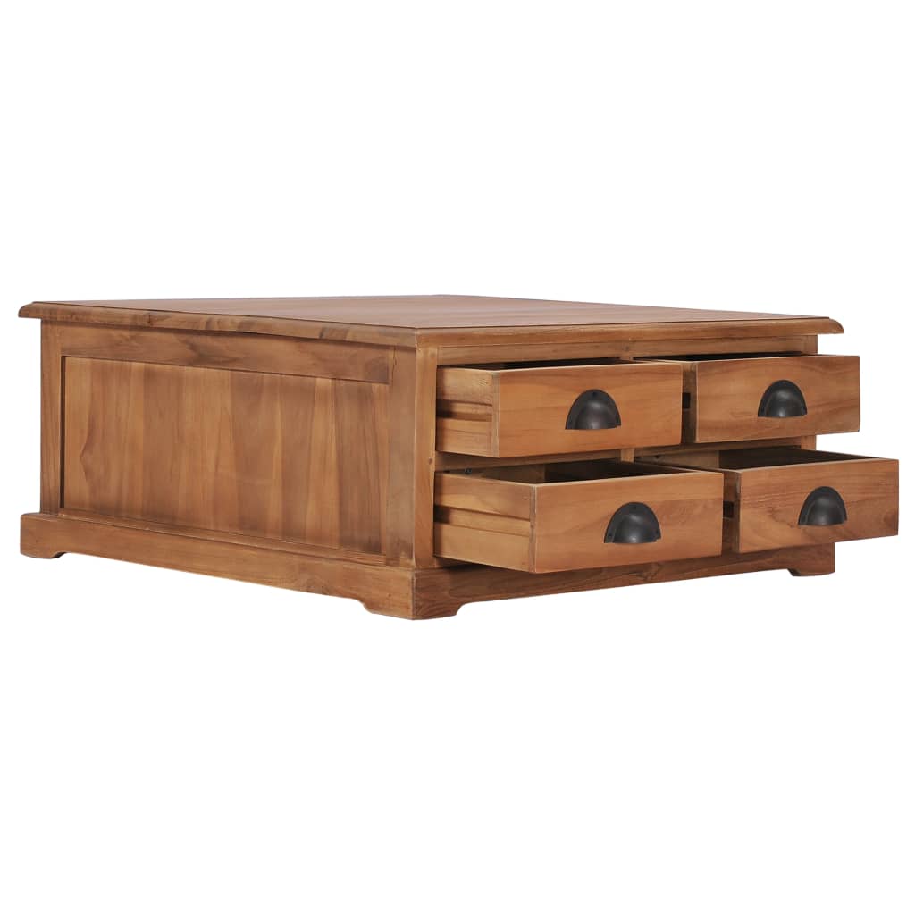 Table basse 68x68x30 cm Bois de teck solide - XIOS