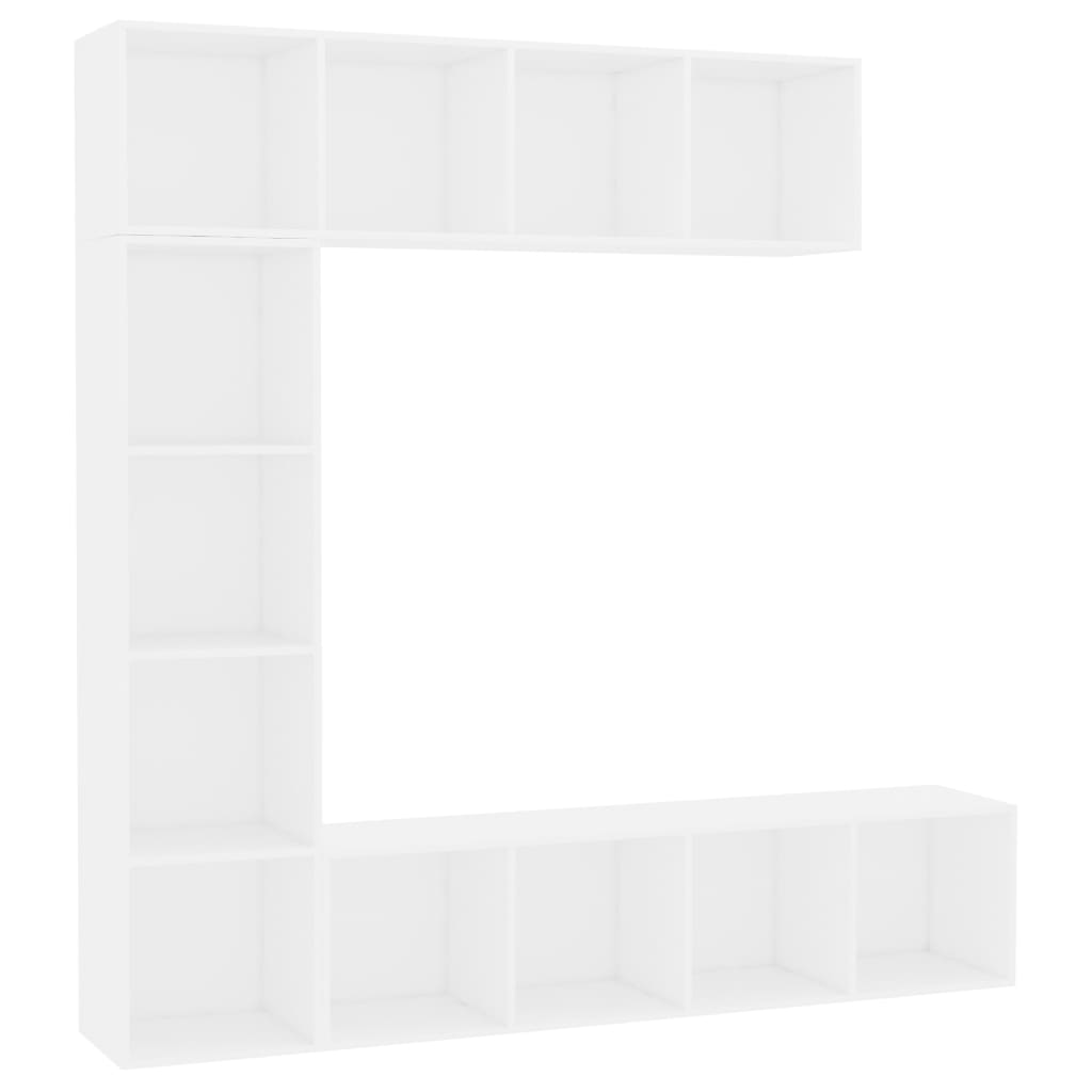 Ensemble de bibliothèque/meuble TV 3 pcs Blanc 180x30x180 cm