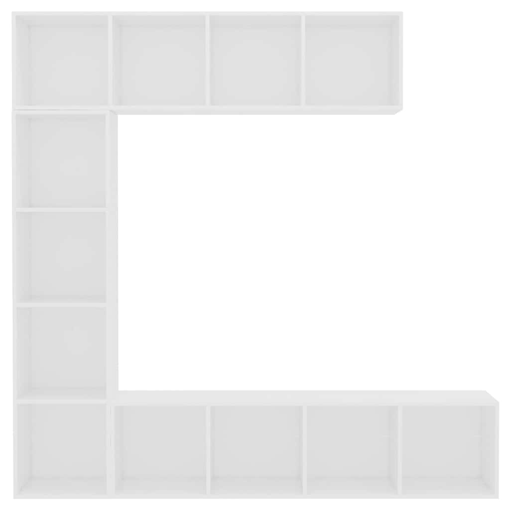 Ensemble de bibliothèque/meuble TV 3 pcs Blanc 180x30x180 cm