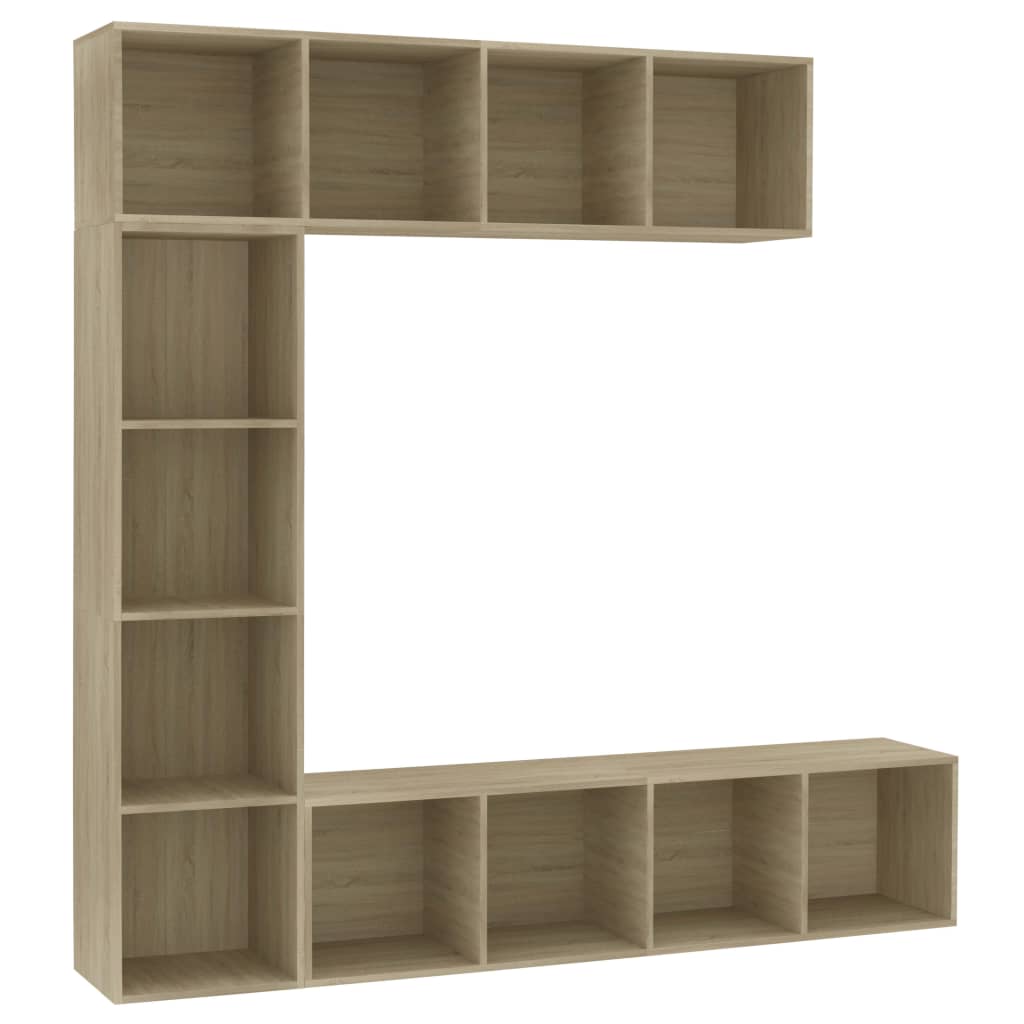 Jeu de bibliothèque/meuble TV 3 pcs Chêne sonoma 180x30x180 cm - XIOS