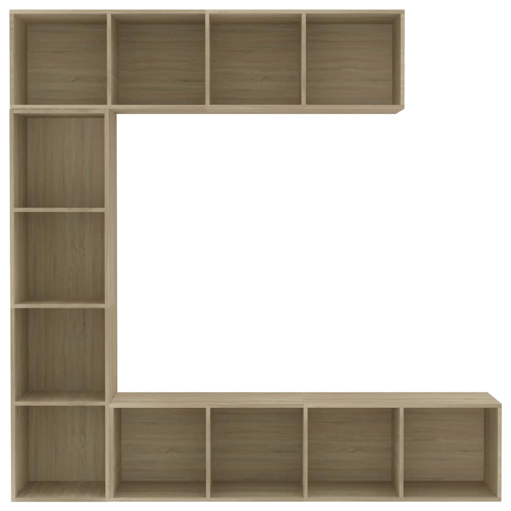 Jeu de bibliothèque/meuble TV 3 pcs Chêne sonoma 180x30x180 cm - XIOS