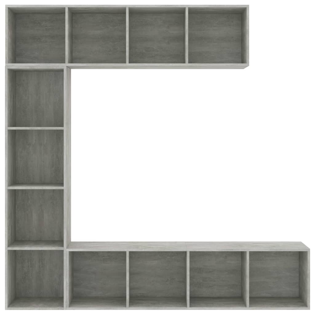 Jeu de bibliothèque/meuble TV 3 pcs Gris béton 180x30x180 cm - XIOS