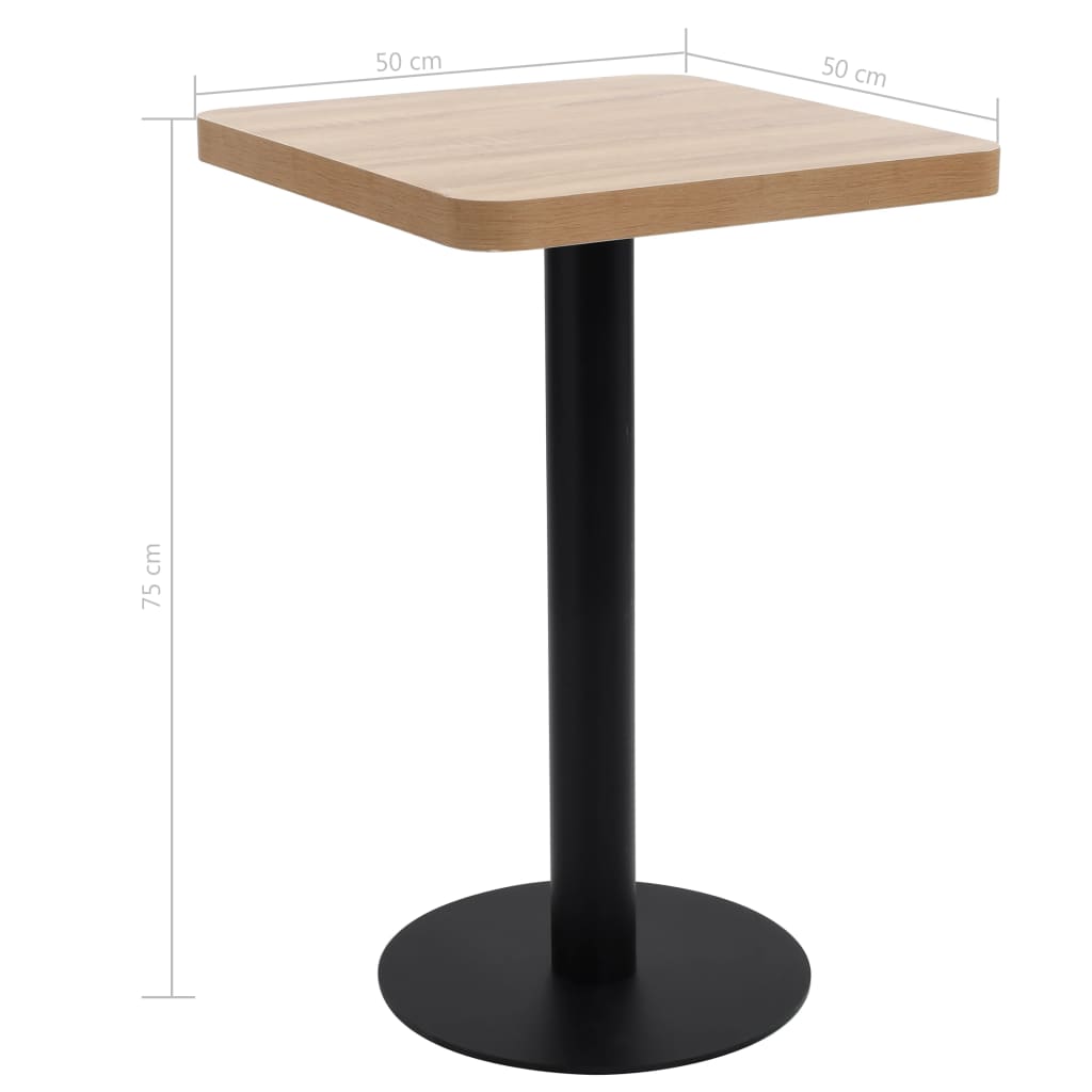 Table de bistro marron clair 50x50 cm MDF - XIOS