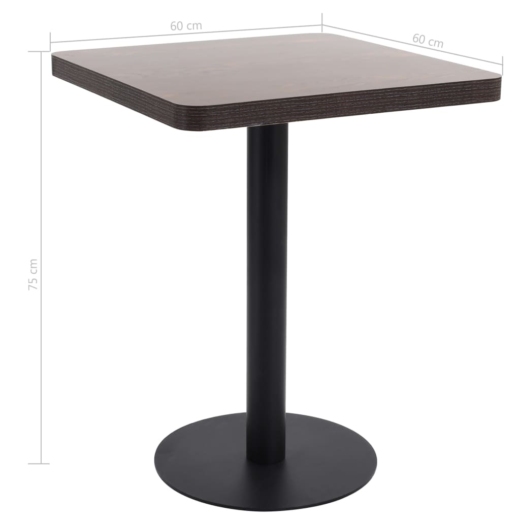 Table de bistro Marron foncé 60x60 cm MDF - XIOS