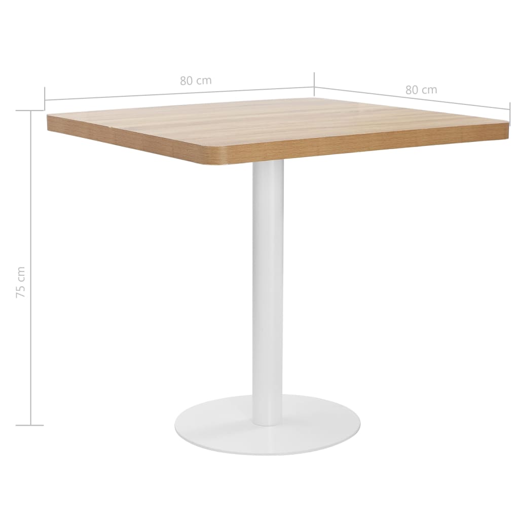 Table de bistro marron clair 80x80 cm MDF