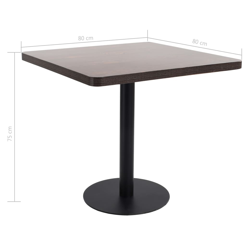 Table de bistro Marron foncé 80x80 cm MDF - XIOS