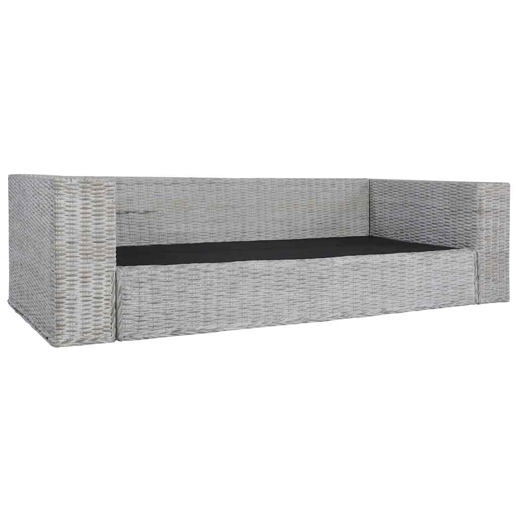 Ensemble de canapés 2 pcs avec coussins Gris Rotin naturel