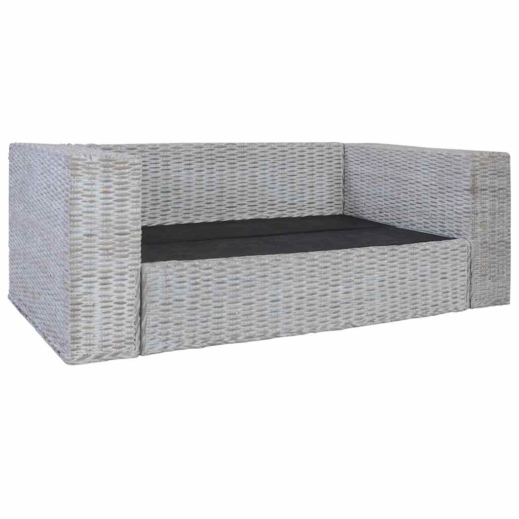 Ensemble de canapés 2 pcs avec coussins Gris Rotin naturel