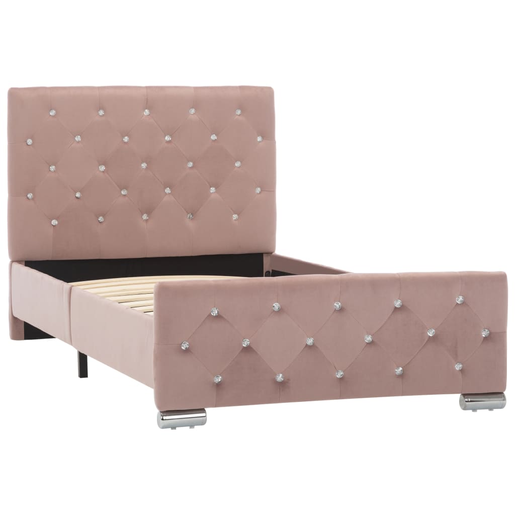 Cadre de lit sans matelas Rose Velours 90x200 cm - XIOS