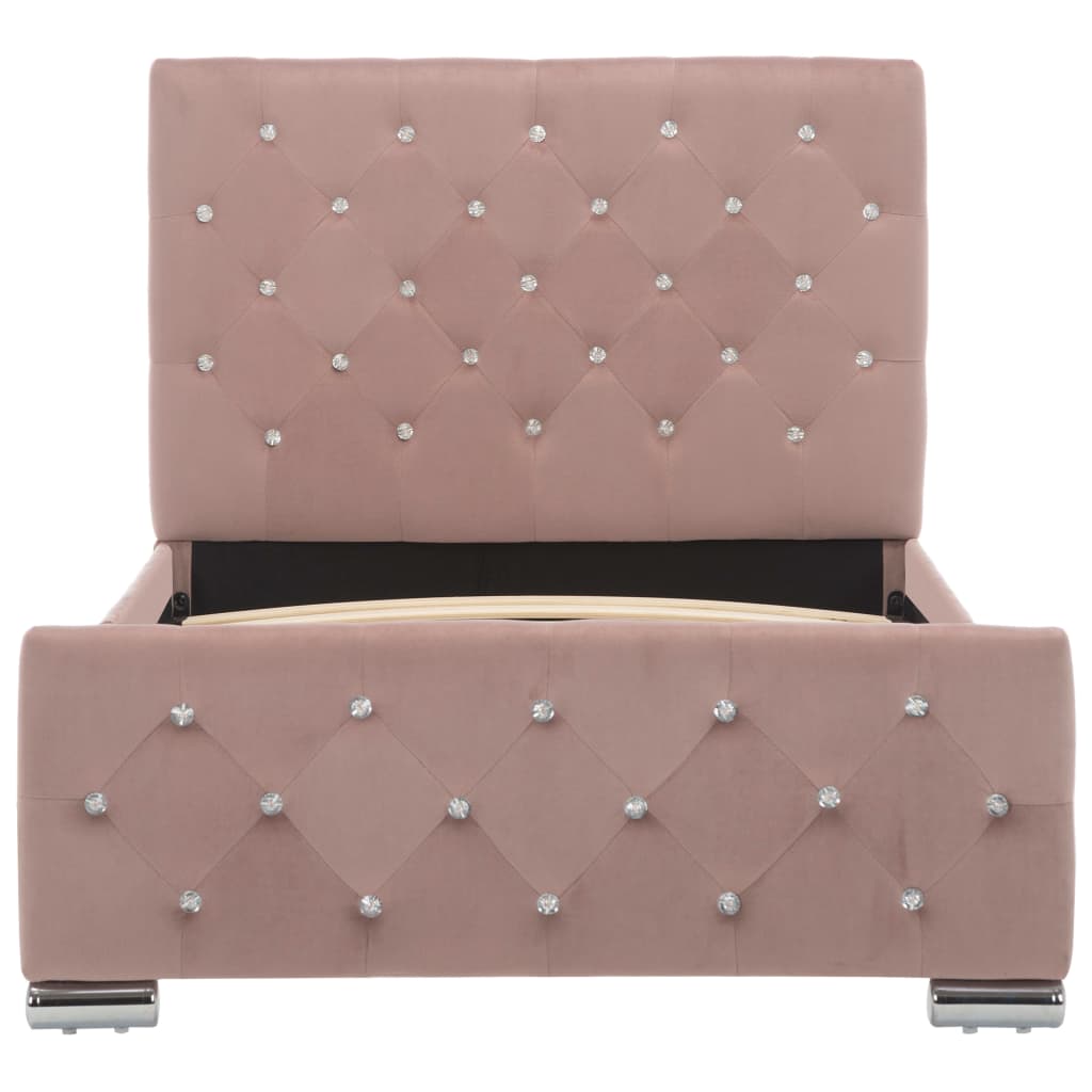 Cadre de lit sans matelas Rose Velours 90x200 cm - XIOS