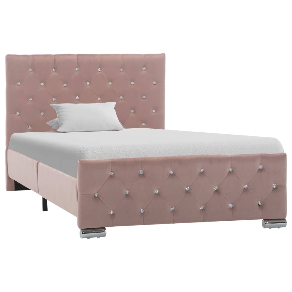 Cadre de lit sans matelas Rose Velours 100x200 cm - XIOS