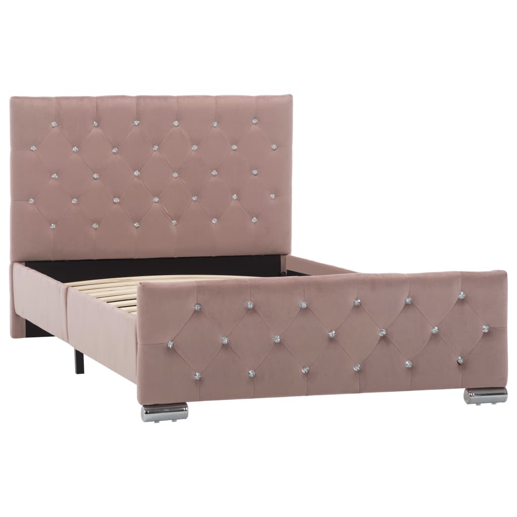 Cadre de lit sans matelas Rose Velours 100x200 cm - XIOS