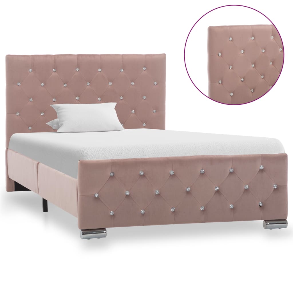 Cadre de lit sans matelas Rose Velours 100x200 cm - XIOS