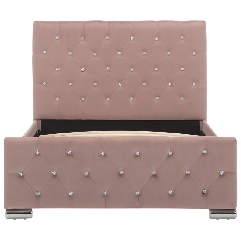 Cadre de lit sans matelas Rose Velours 100x200 cm - XIOS