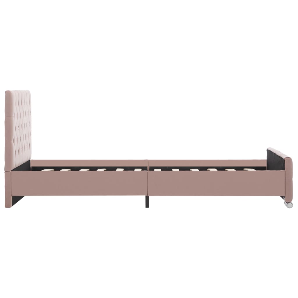 Cadre de lit sans matelas Rose Velours 100x200 cm - XIOS