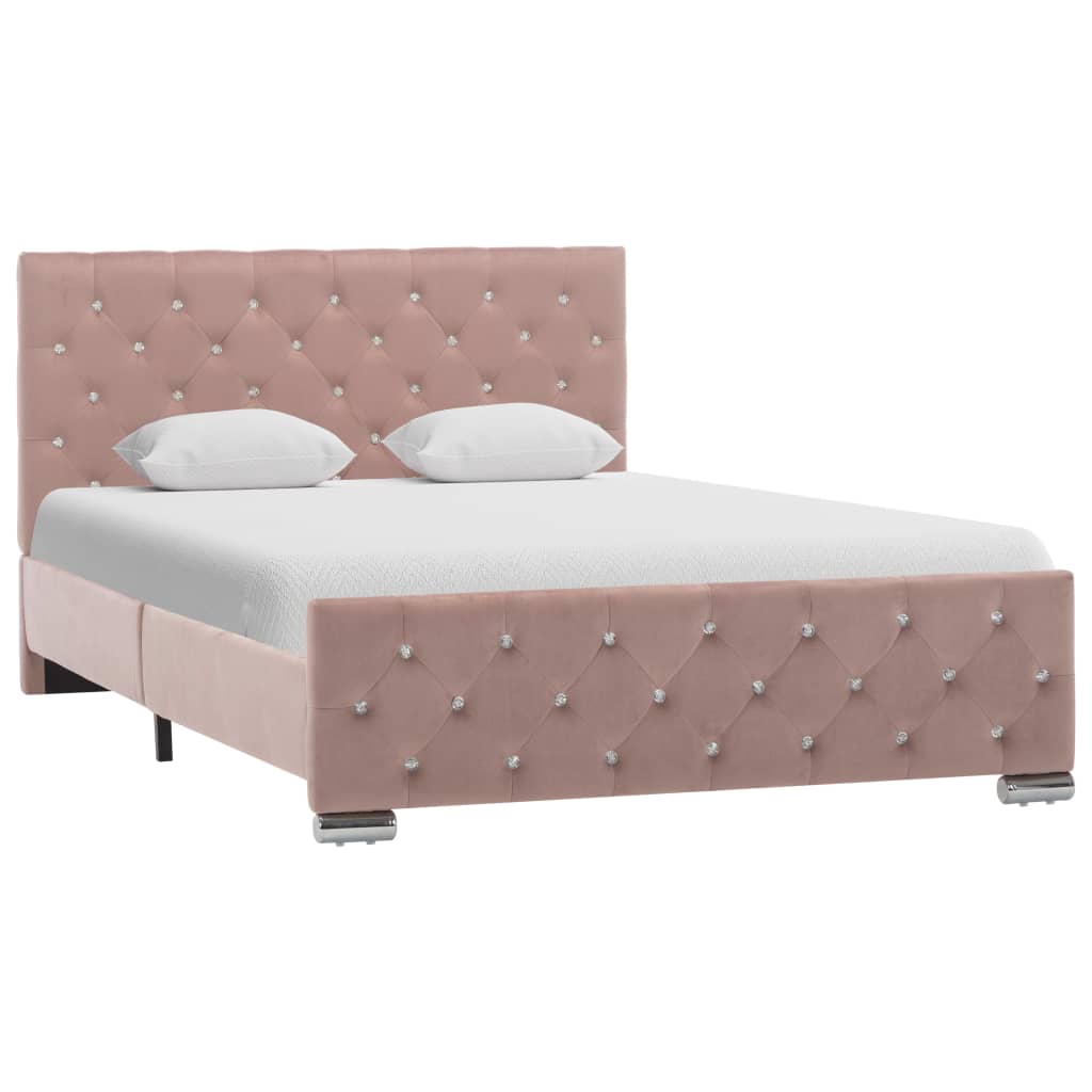 Cadre de lit sans matelas Rose Velours 120x200 cm - XIOS