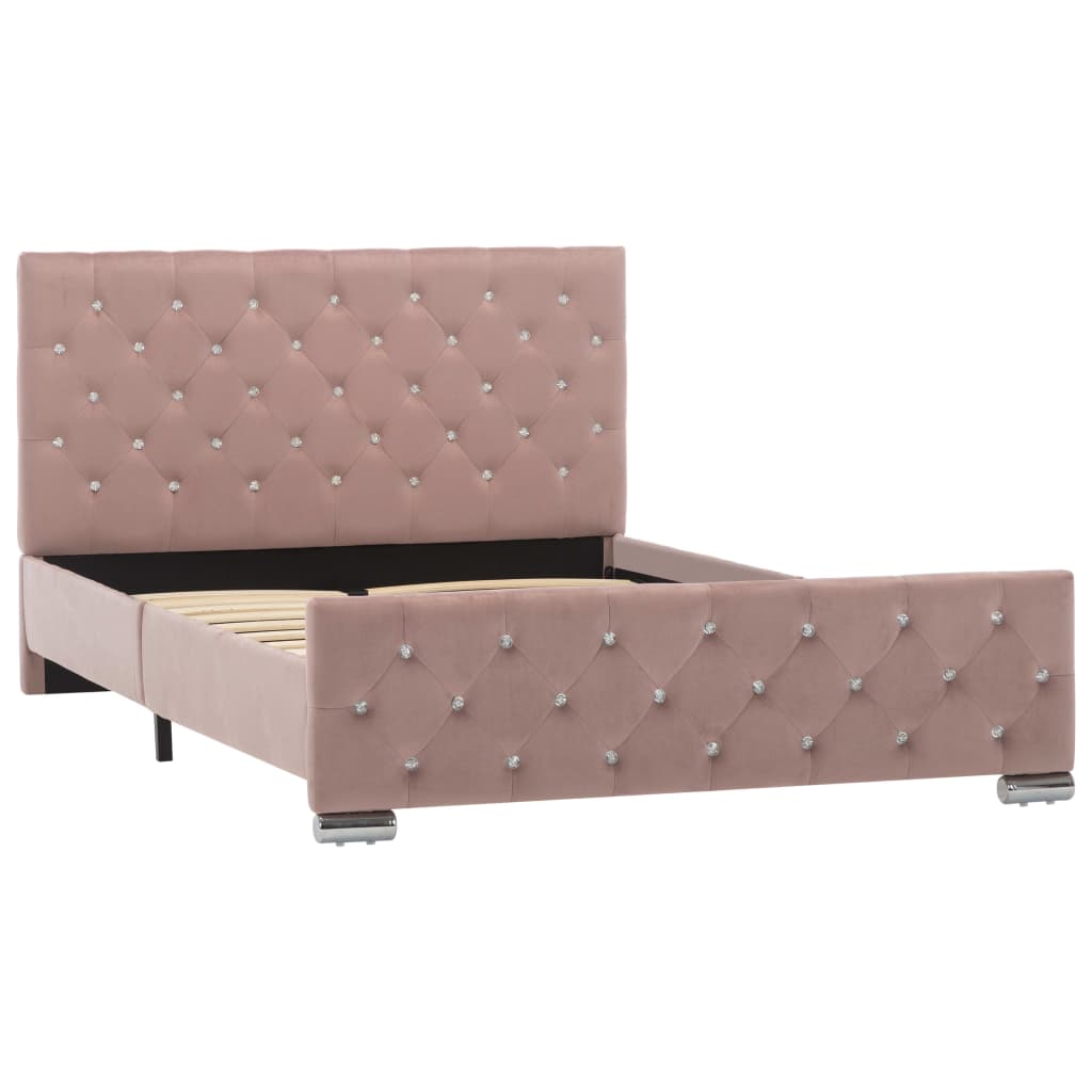 Cadre de lit sans matelas Rose Velours 120x200 cm - XIOS