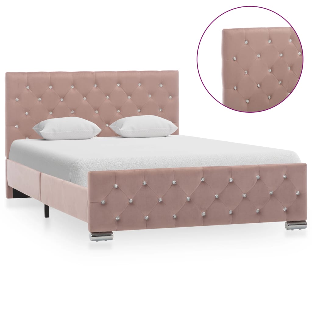 Cadre de lit sans matelas Rose Velours 120x200 cm - XIOS