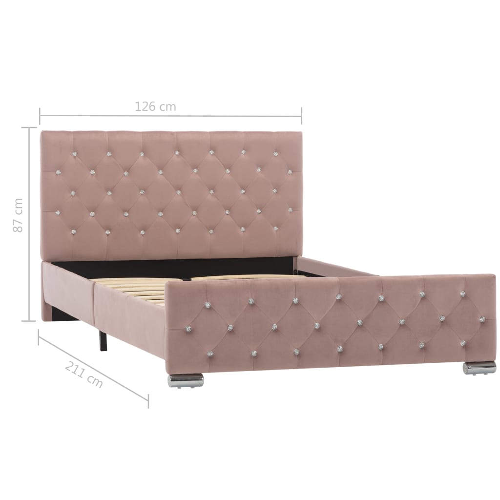 Cadre de lit sans matelas Rose Velours 120x200 cm - XIOS