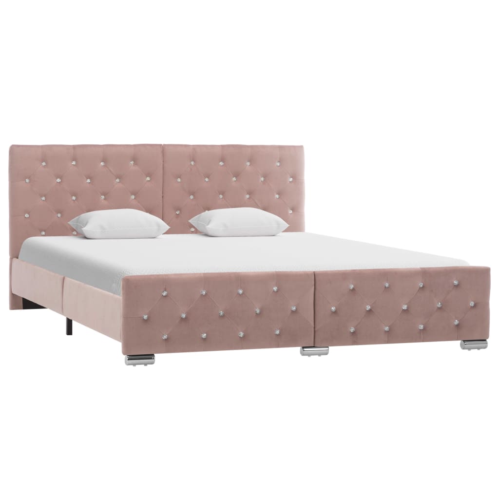 Cadre de lit sans matelas Rose Velours 160x200 cm - XIOS