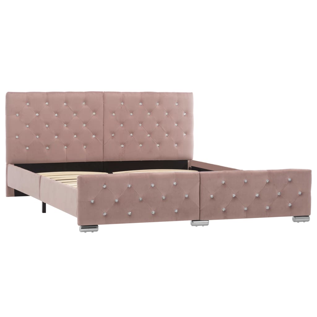 Cadre de lit sans matelas Rose Velours 160x200 cm - XIOS