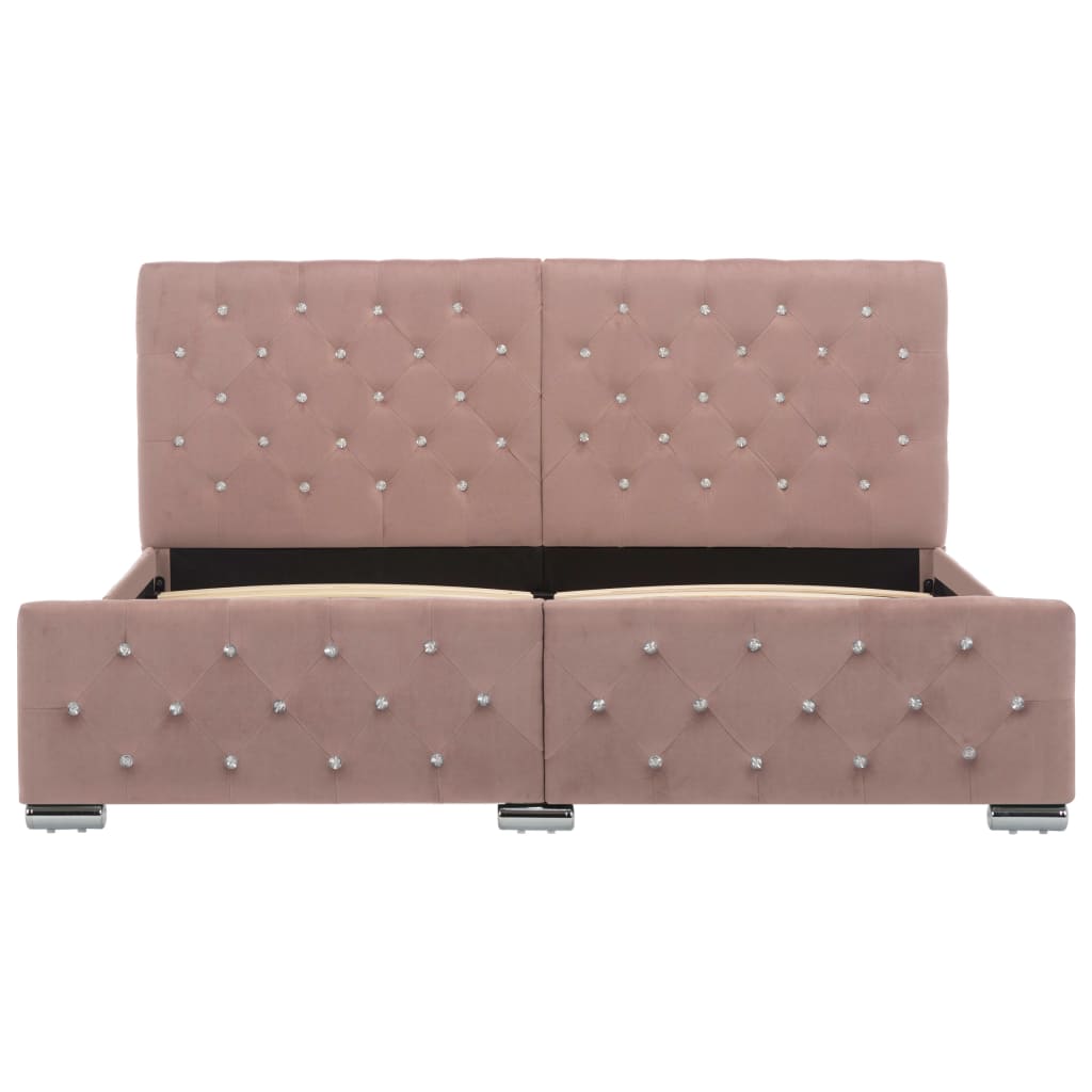 Cadre de lit sans matelas Rose Velours 160x200 cm - XIOS