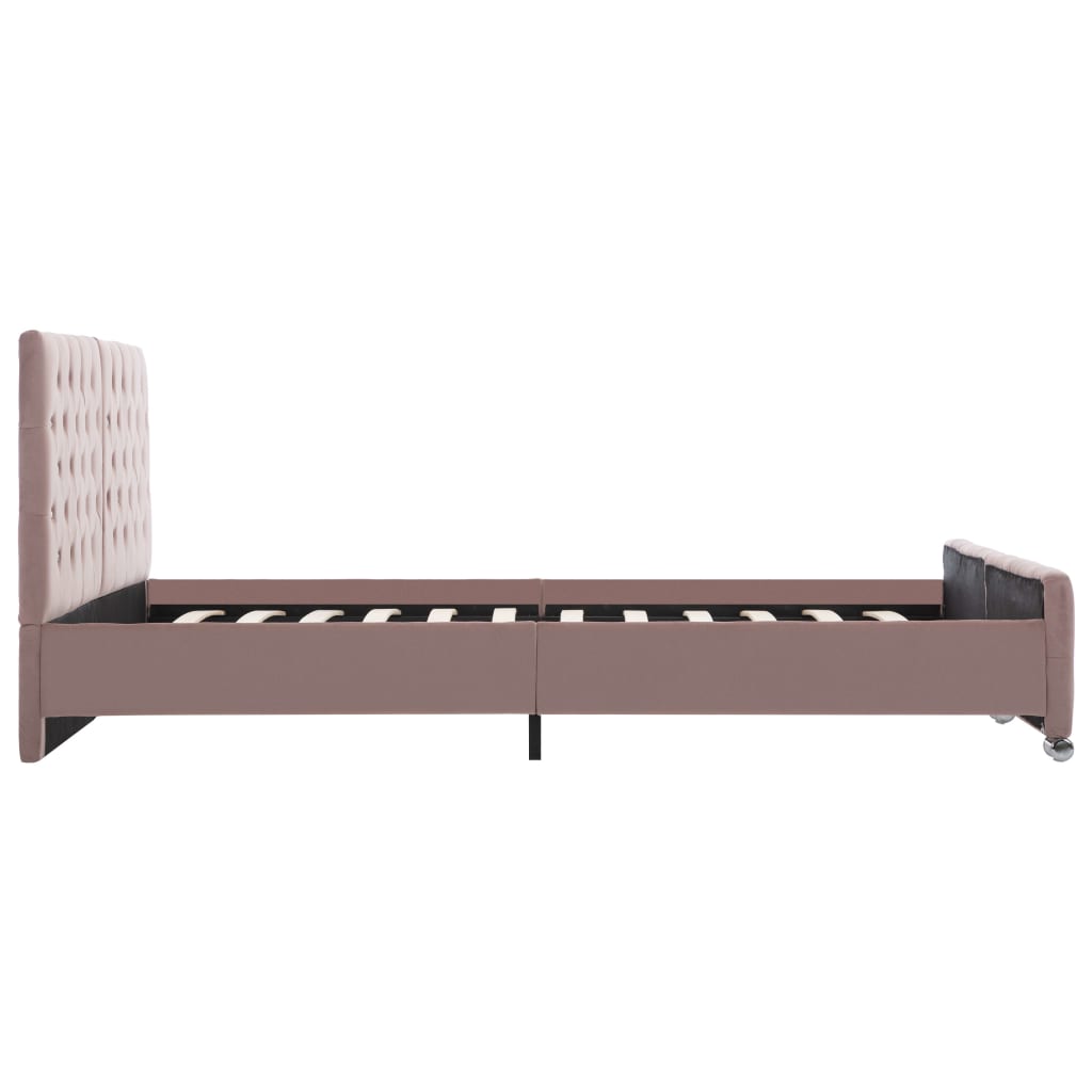 Cadre de lit sans matelas Rose Velours 160x200 cm - XIOS