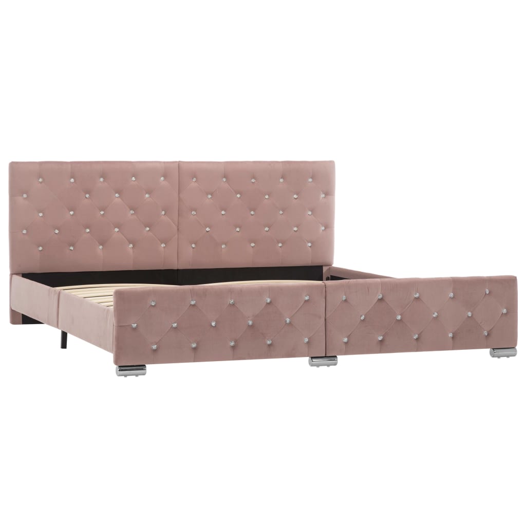 Cadre de lit sans matelas Rose Velours 180x200 cm - XIOS