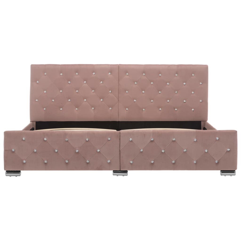 Cadre de lit sans matelas Rose Velours 180x200 cm - XIOS