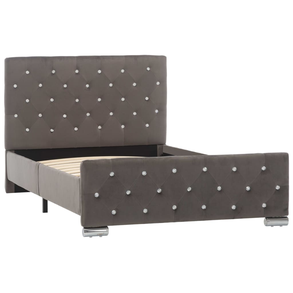 Cadre de lit sans matelas gris velours 100x200 cm - XIOS