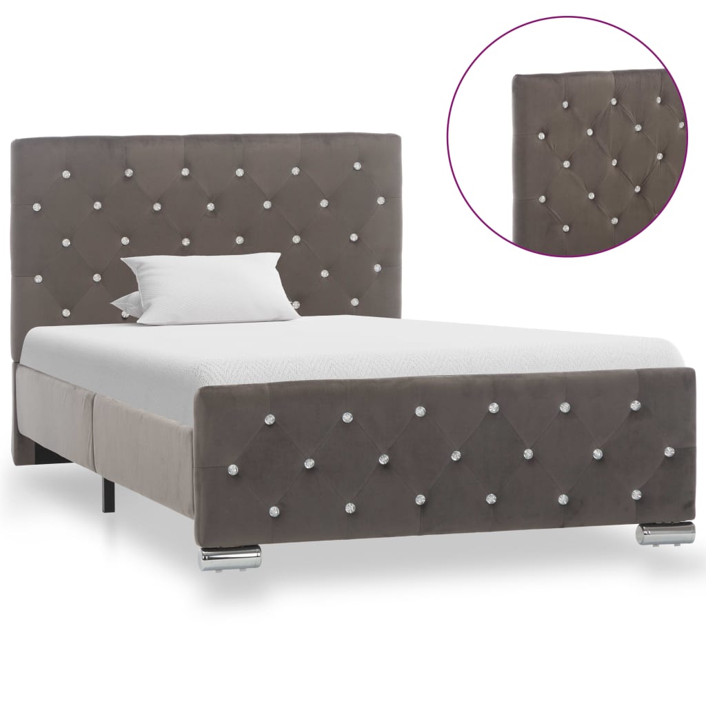 Cadre de lit sans matelas gris velours 100x200 cm - XIOS