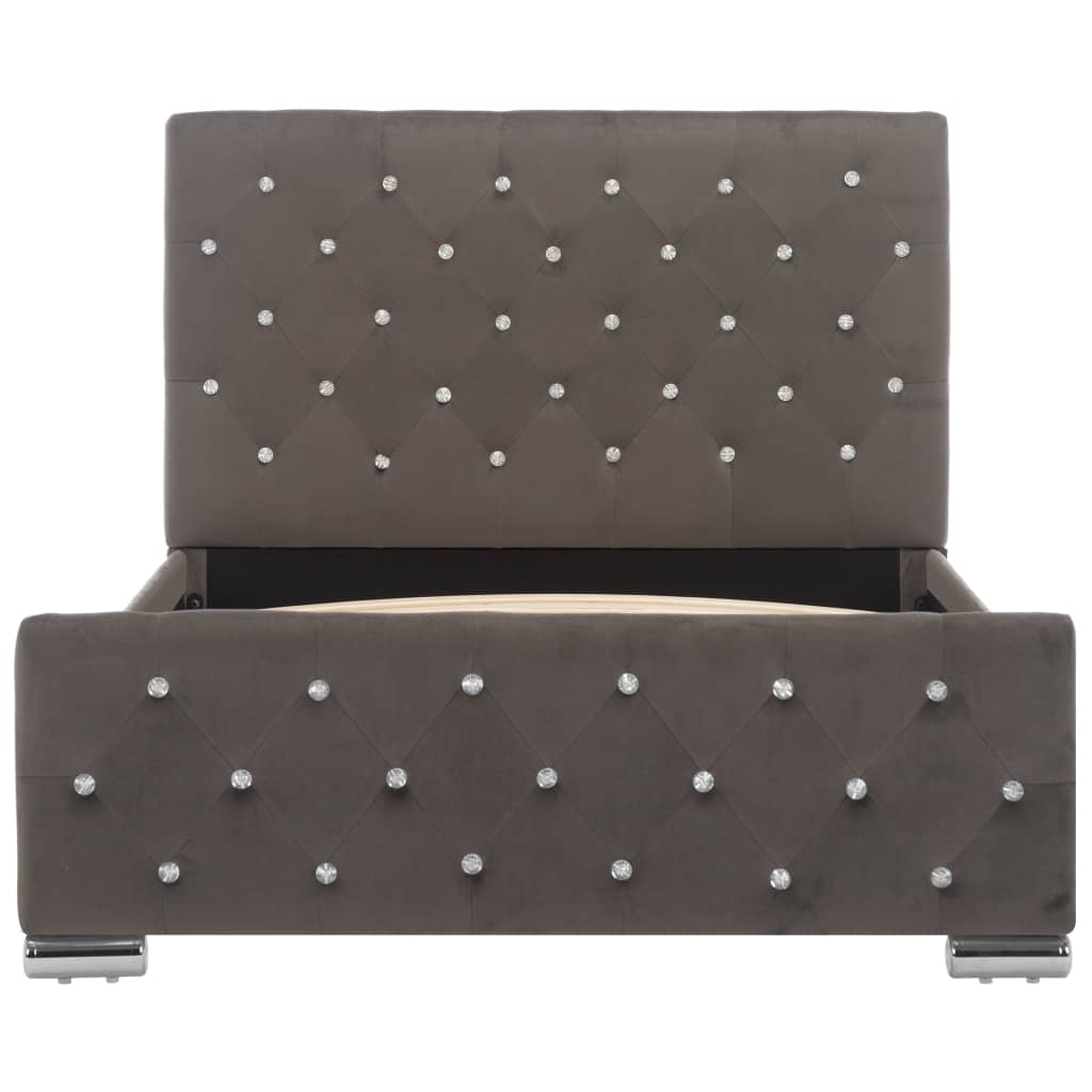 Cadre de lit sans matelas gris velours 100x200 cm - XIOS