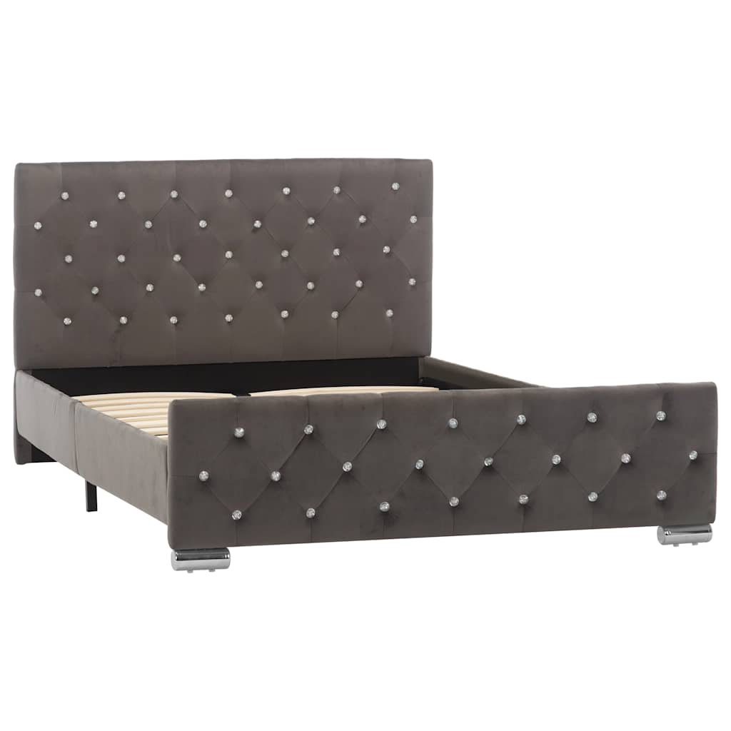 Cadre de lit sans matelas gris tissu 120x200 cm - XIOS