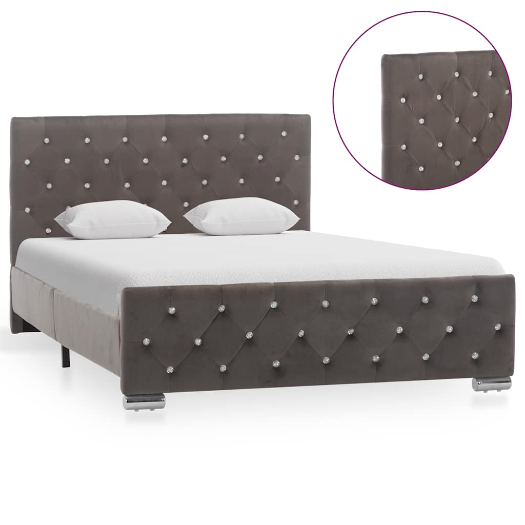 Cadre de lit sans matelas gris tissu 120x200 cm - XIOS
