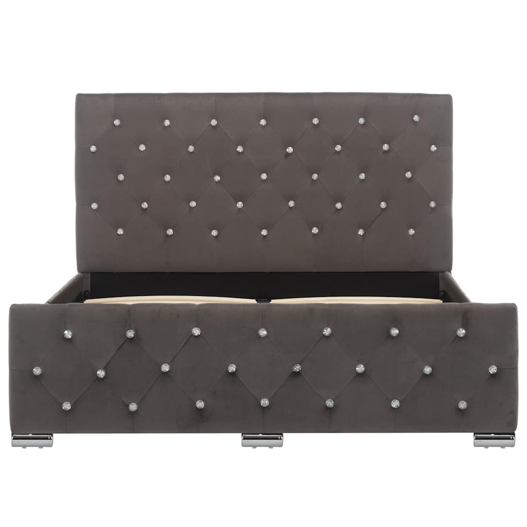 Cadre de lit sans matelas gris tissu 120x200 cm - XIOS